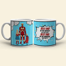 Load image into Gallery viewer, Personalized Best Dad Superhero Coffee Mug Coffee Mug PopCulturePrints
