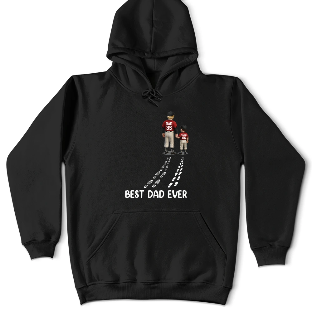 Best Dad Ever - Personalized Baseball T-Shirt T-shirt PopCulturePrints