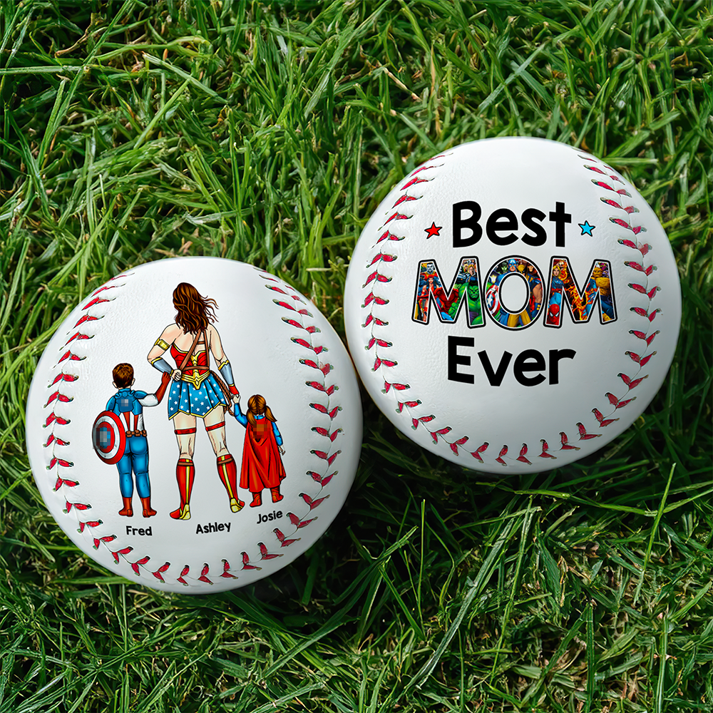 Best Mom Ever - Personalized Baseball for Mother's Day Baseball PopCulturePrints