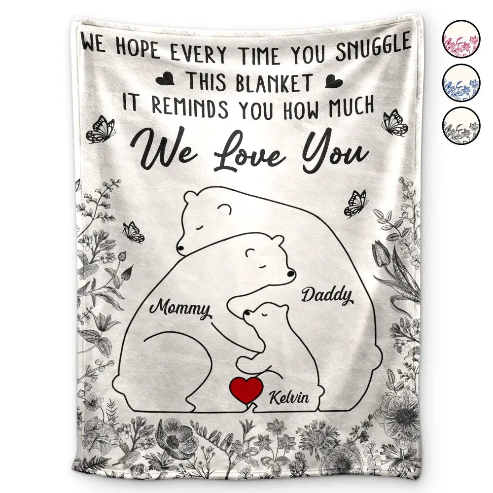 We Love You: A Heartwarming Reminder - Personalized Fleece Blanket for Families Fleece Blanket PopCulturePrints