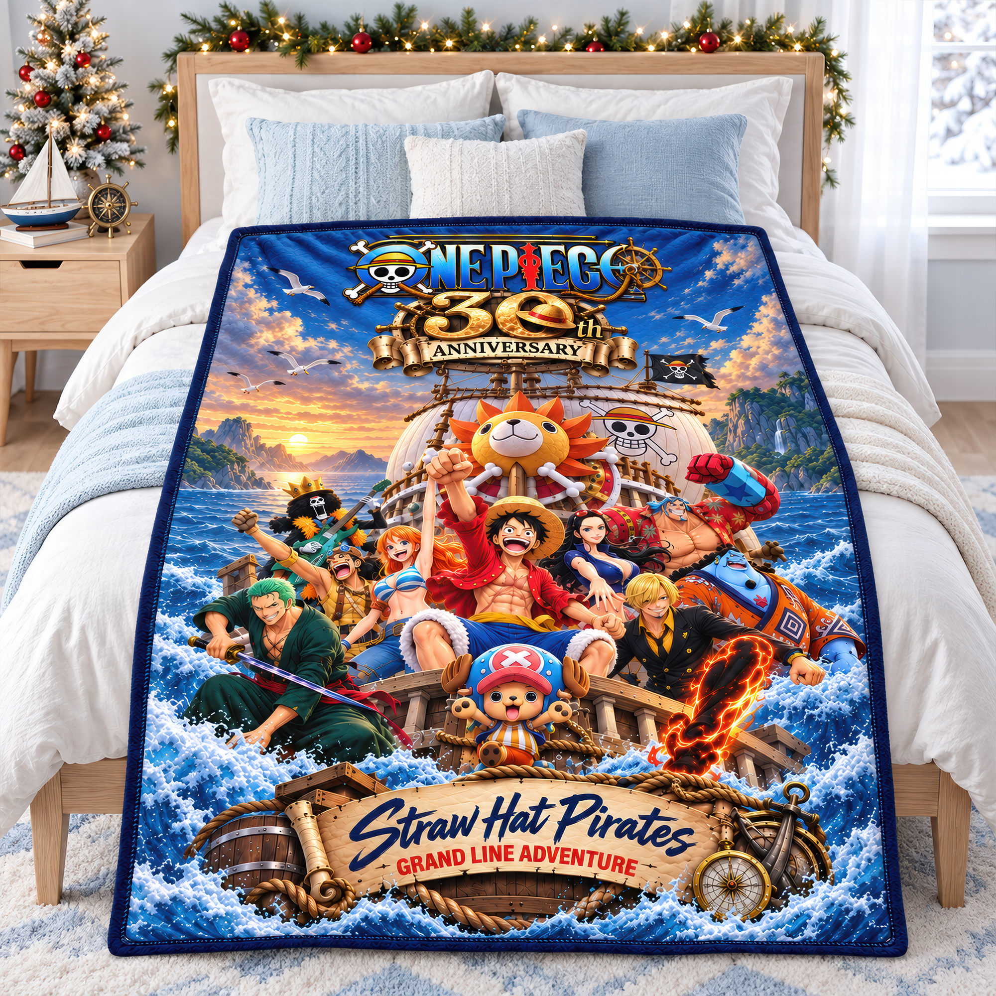 Celebrate 30 Years of Epic Voyages - Personalized One Piece Blanket for Fans Blanket PopCulturePrints