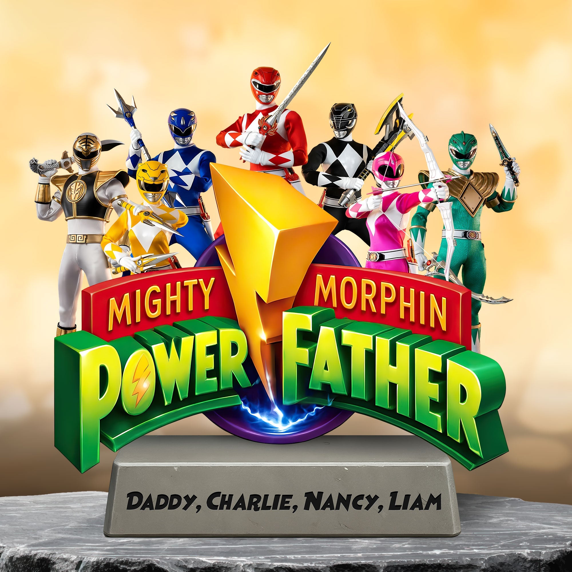 "Unleash the Hero in Dad!" - Power Father Plaque - Personalized Gift for Dad, Grandpa and More Shaped Plaques PopCulturePrints