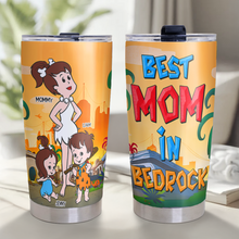 Load image into Gallery viewer, &quot;Best Mom In Bedrock&quot; - Personalized Tumbler for Moms and Grandmas Tumbler Cup PopCulturePrints

