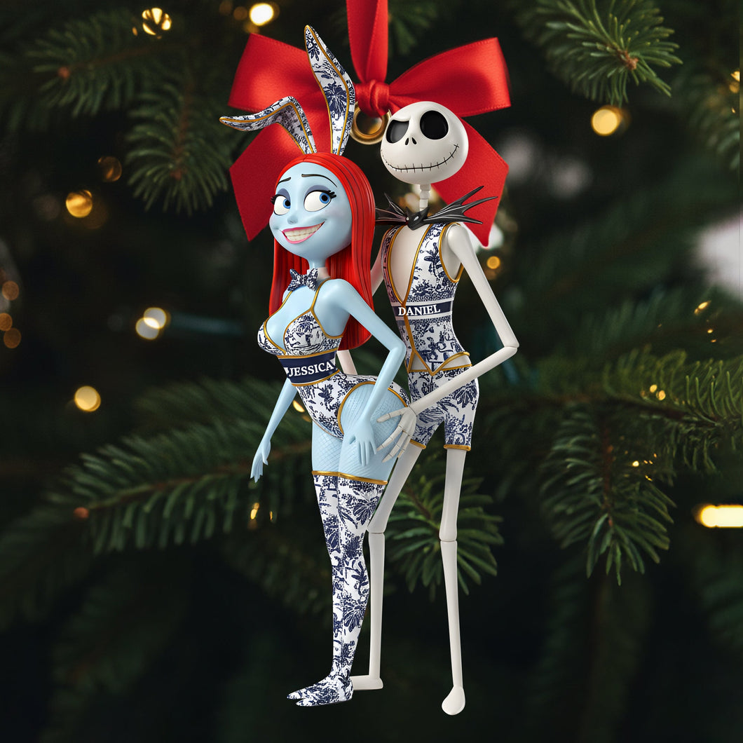 Celebrate Love with Laughter - Personalized Playful Couple Christmas Ornament Ornament PopCulturePrints