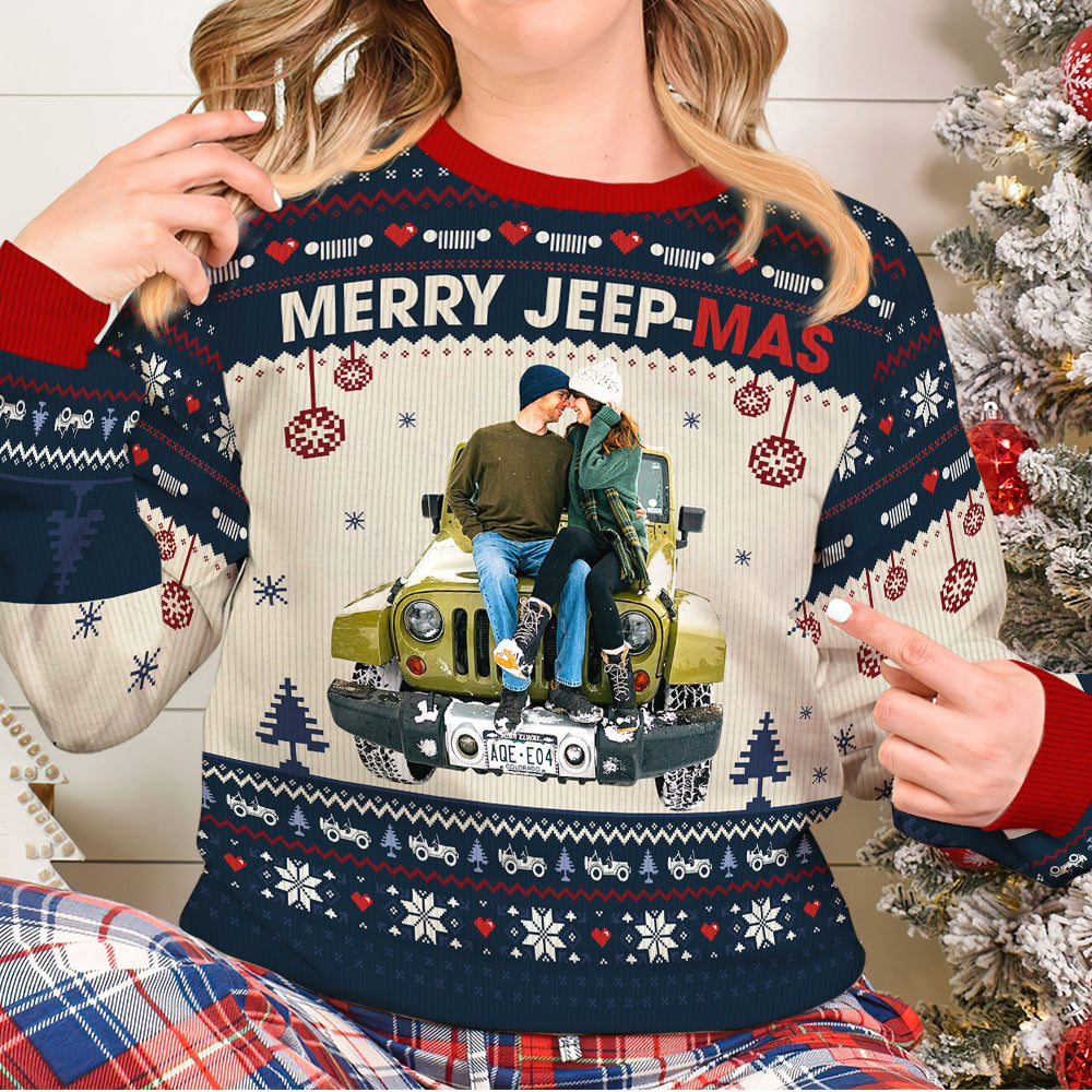 Custom Christmas Photo Sweater - Off-Road Adventure