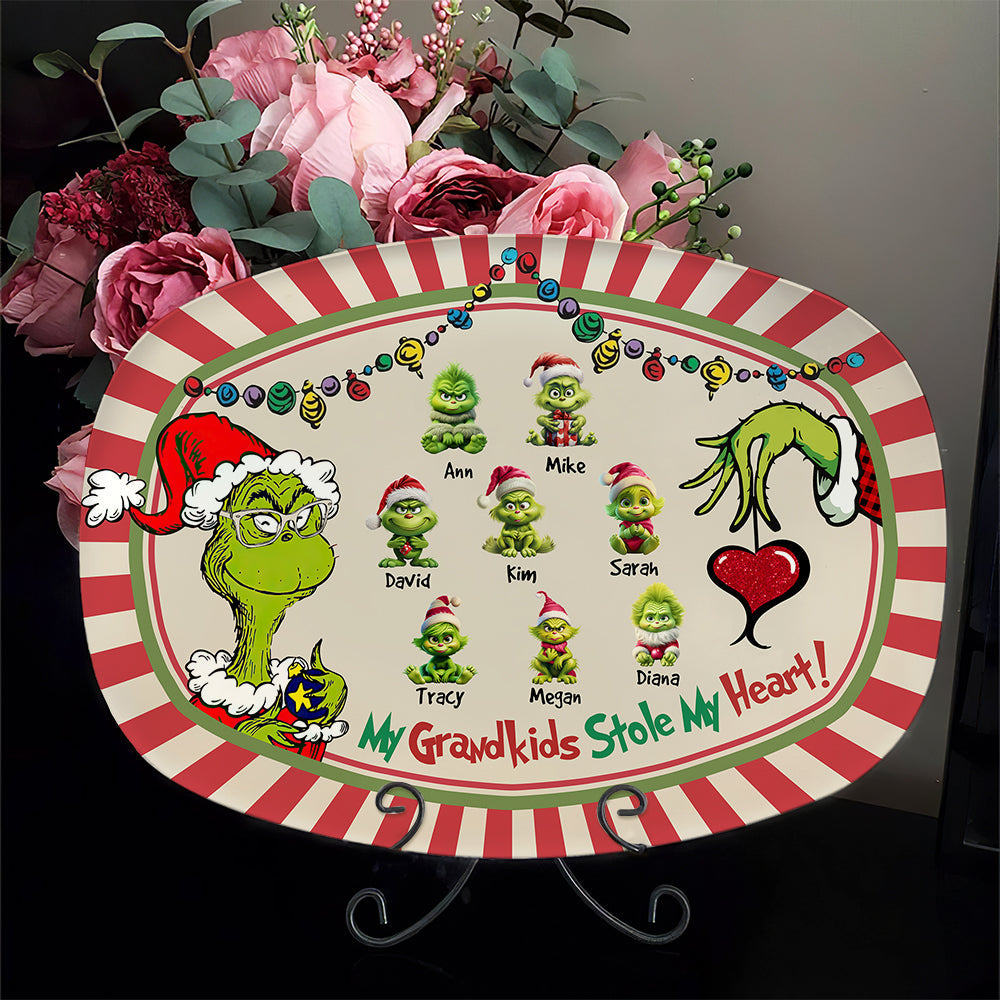 Personalized Grandma Christmas Plate - My Grandkids Stole My Heart