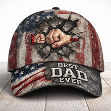 Load image into Gallery viewer, "Best Dad Ever" - Strongest Bonding With Dad Cap - Personalized Gift for Dad, Grandpa, and Father Figures Caps PopCulturePrints
