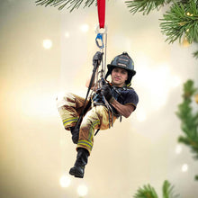 Load image into Gallery viewer, Personalized Firefighter Ornament - Custom Photo Keepsake Ornament PopCulturePrints
