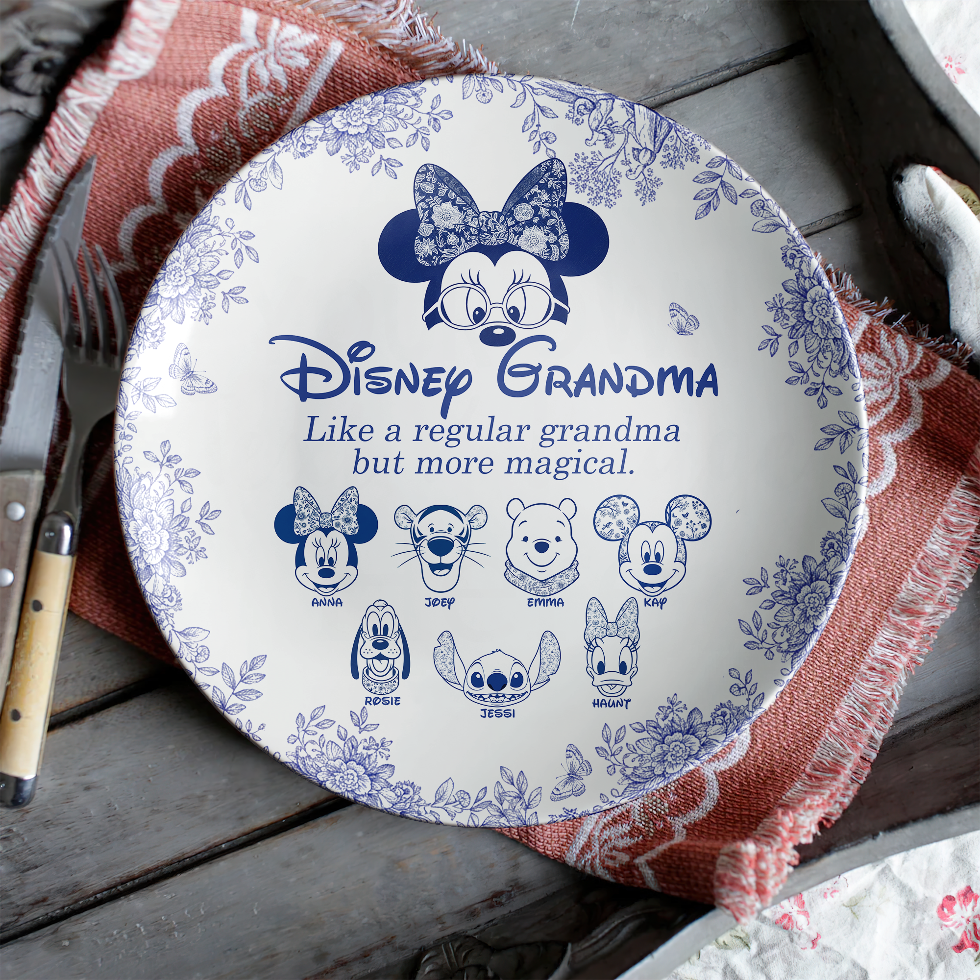 “Like a Regular Mommy but More Magical” - Magical Cartoon Characters Round Plate - Personalized Gift For Mom Ceramic Round Plate PopCulturePrints