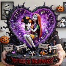 Load image into Gallery viewer, "Embrace the Spookiness – Horror Mom Acrylic Plaque - Personalized Gift for Mom, Grandma &amp; More" Shaped Plaques PopCulturePrints

