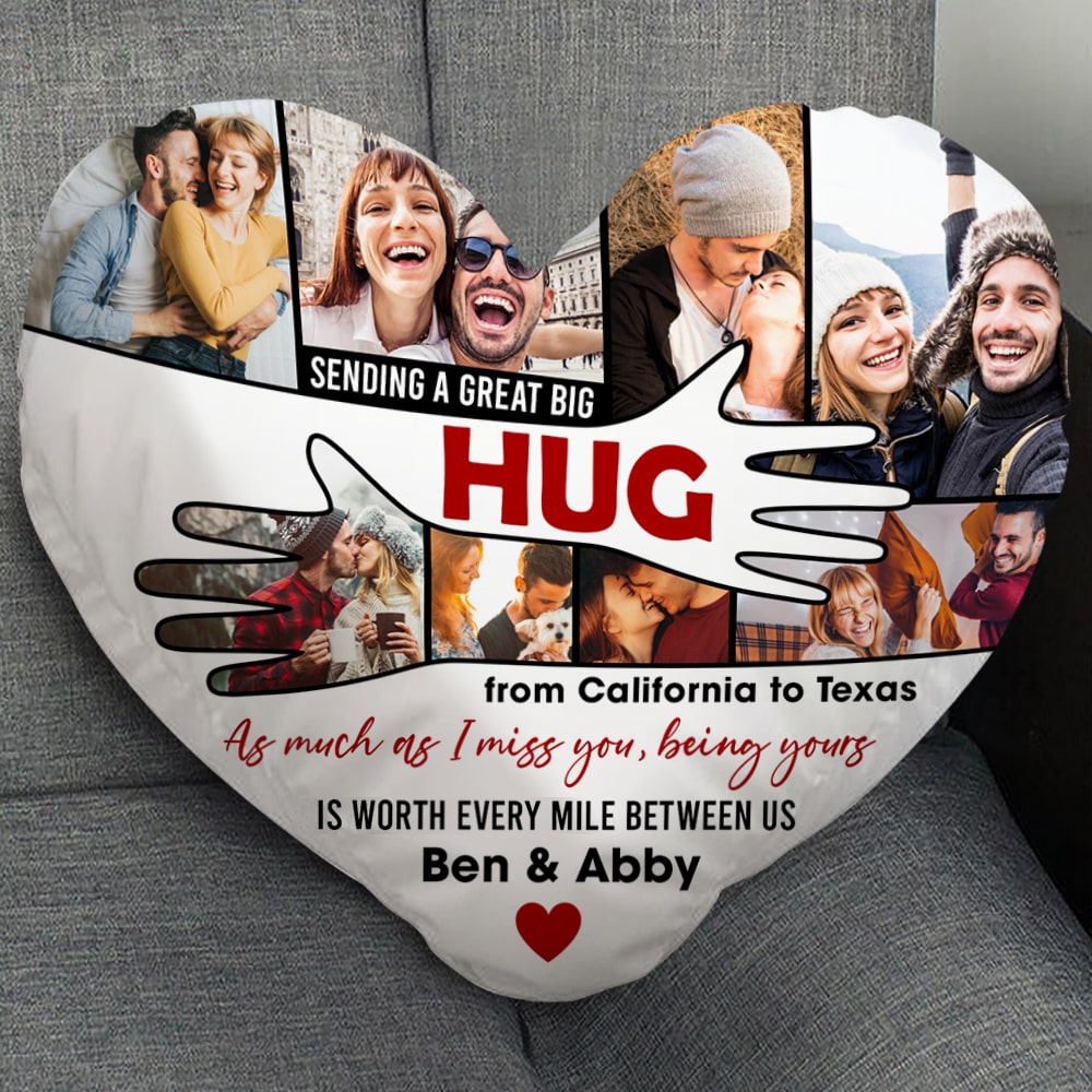 Personalized Heart-Shaped Hug Pillow for Couples Pillow PopCulturePrints