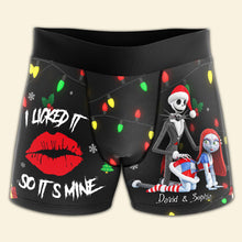 Load image into Gallery viewer, I Licked It, So It’s Mine - Freaky Skeleton Couple Christmas Boxers - Personalized Gifts for Him Boxer Briefs PopCulturePrints
