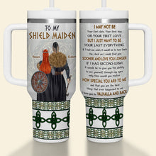 Load image into Gallery viewer, Personalized Tumblers for Couples - Valhalla Love Tumbler Cup PopCulturePrints
