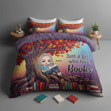Load image into Gallery viewer, Just a Girl Who Loves Books - Personalized Quilt Bedding Set for Book Lovers Blanket PopCulturePrints
