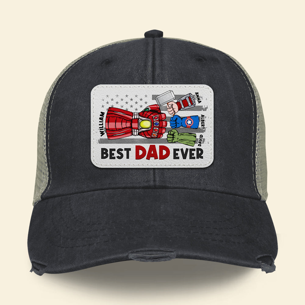 Customizable 'Best Dad Ever' Superhero Cap Caps PopCulturePrints