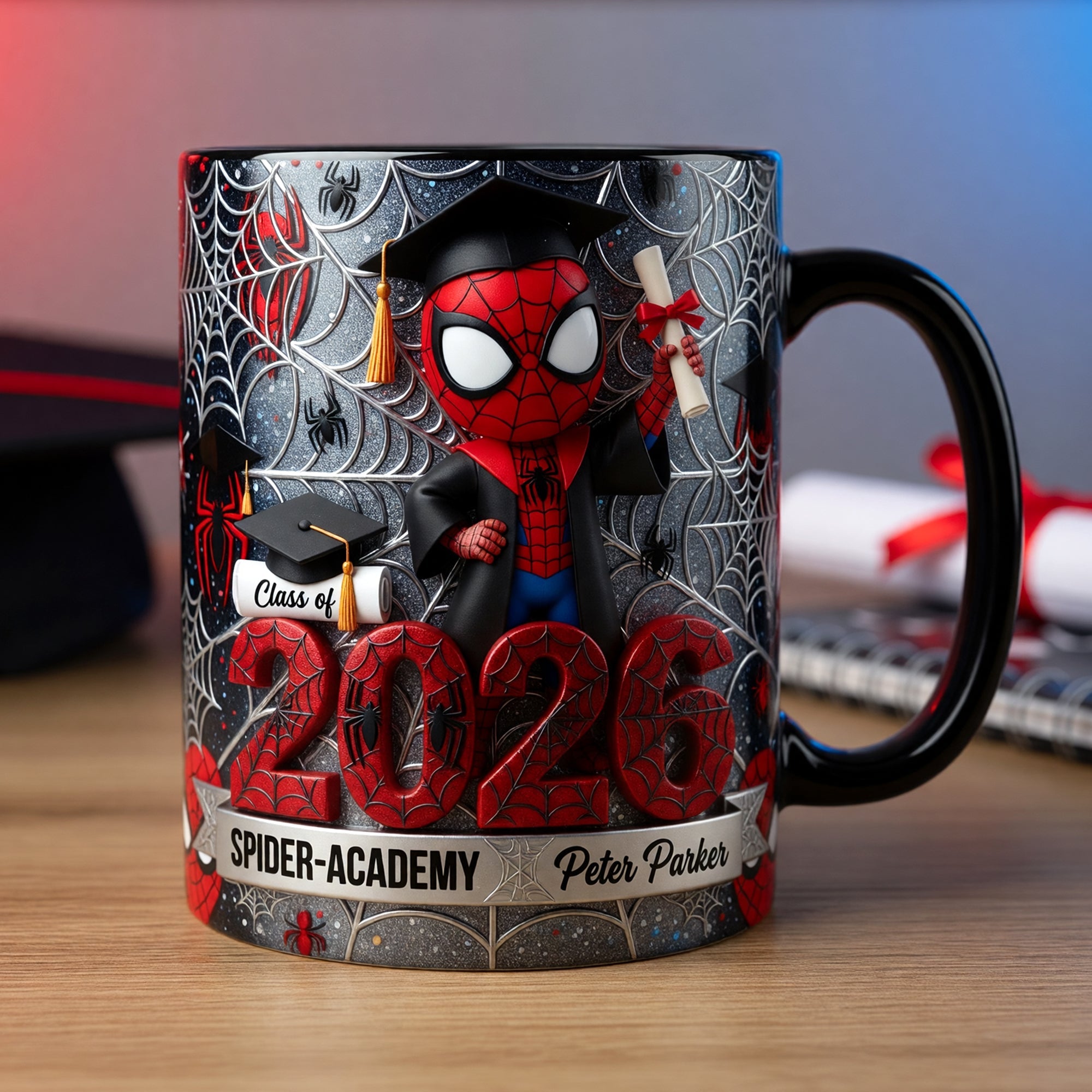 Celebrate Your Graduation with Spider-Man Magic Mug - Personalized Gift for Graduates Coffee Mug PopCulturePrints