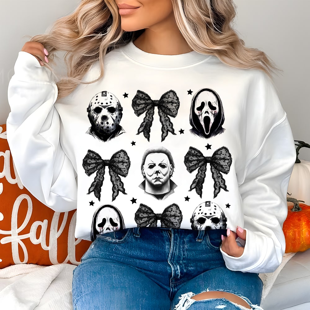 Horror Icons Bow Tie Halloween Shirt