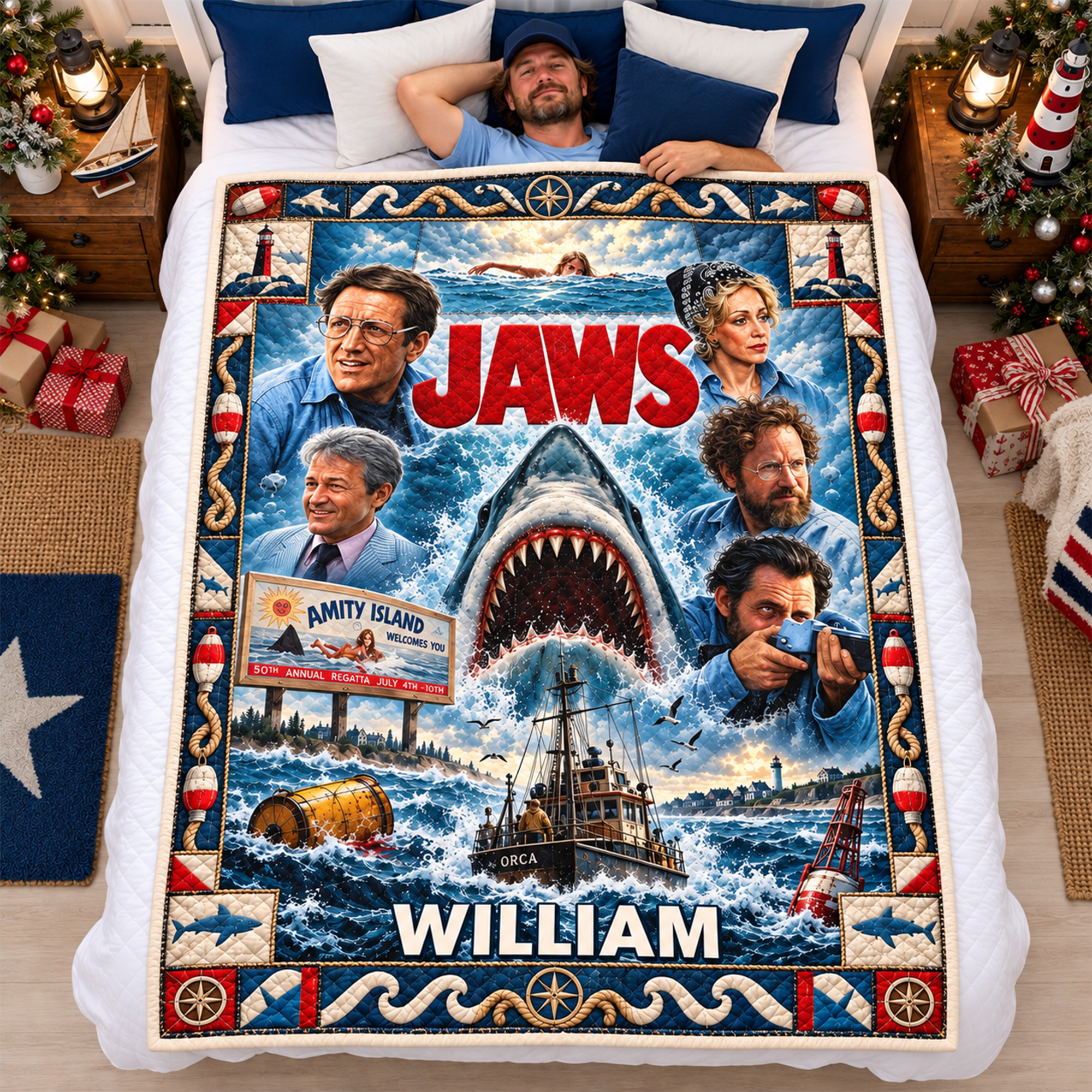"Conquer the Deep with Our Deep Sea Predator Blanket!" - Personalized Gift for Ocean Lovers Blanket PopCulturePrints