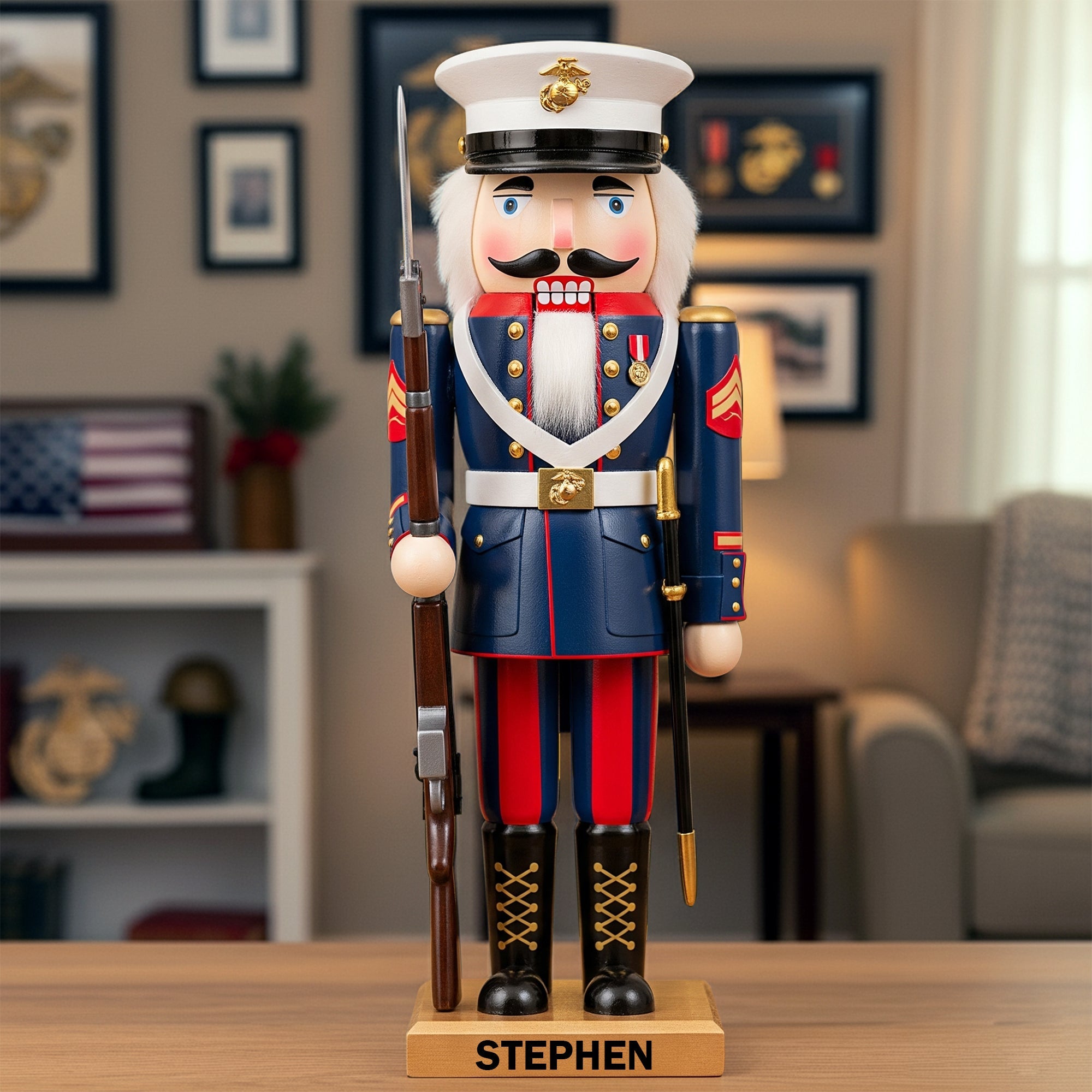 Celebrate Bravery with Our Service Pride Nutcracker Acrylic Plaque - Personalized Gifts for Veterans Shaped Plaques PopCulturePrints