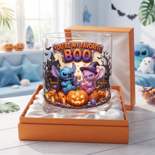 Load image into Gallery viewer, You're My Favorite Boo - Personalized Halloween 11oz Round Glass for Couples Glass PopCulturePrints
