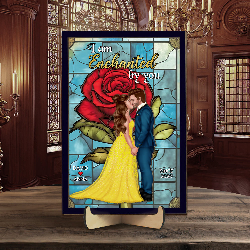 Personalized Enchanted Love Sign for Couples Wood Sign PopCulturePrints