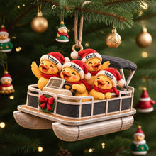 Load image into Gallery viewer, “Ducking Fun on the Water!” - Personalized Ornament for Pontoon Lovers
