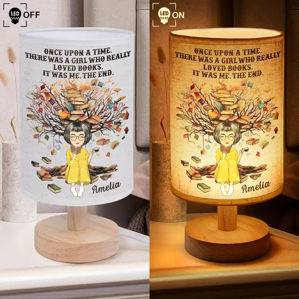 Just A Girl Who Loves Books - Personalized Fabric Lamp Fabric Lamp PopCulturePrints