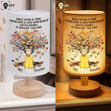 Load image into Gallery viewer, Just A Girl Who Loves Books - Personalized Fabric Lamp Fabric Lamp PopCulturePrints
