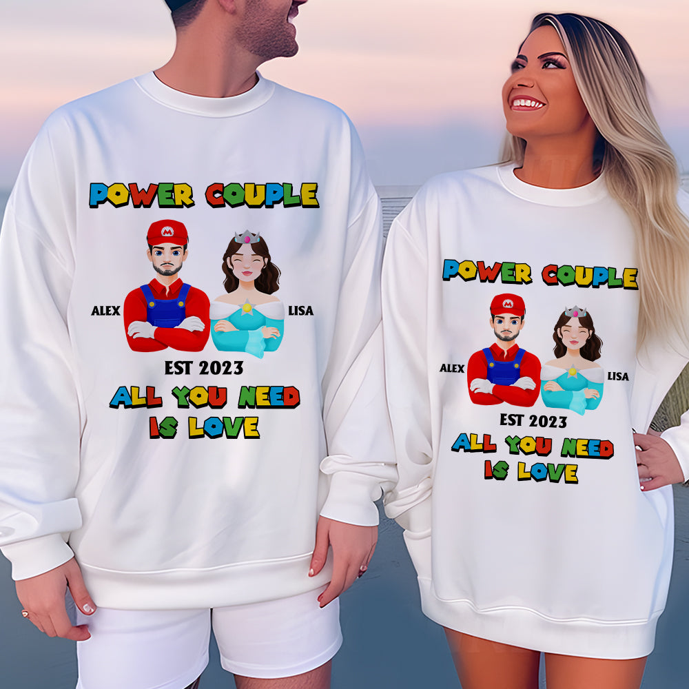 Personalized Couples Shirt - Valentine's Day Power Couple Design