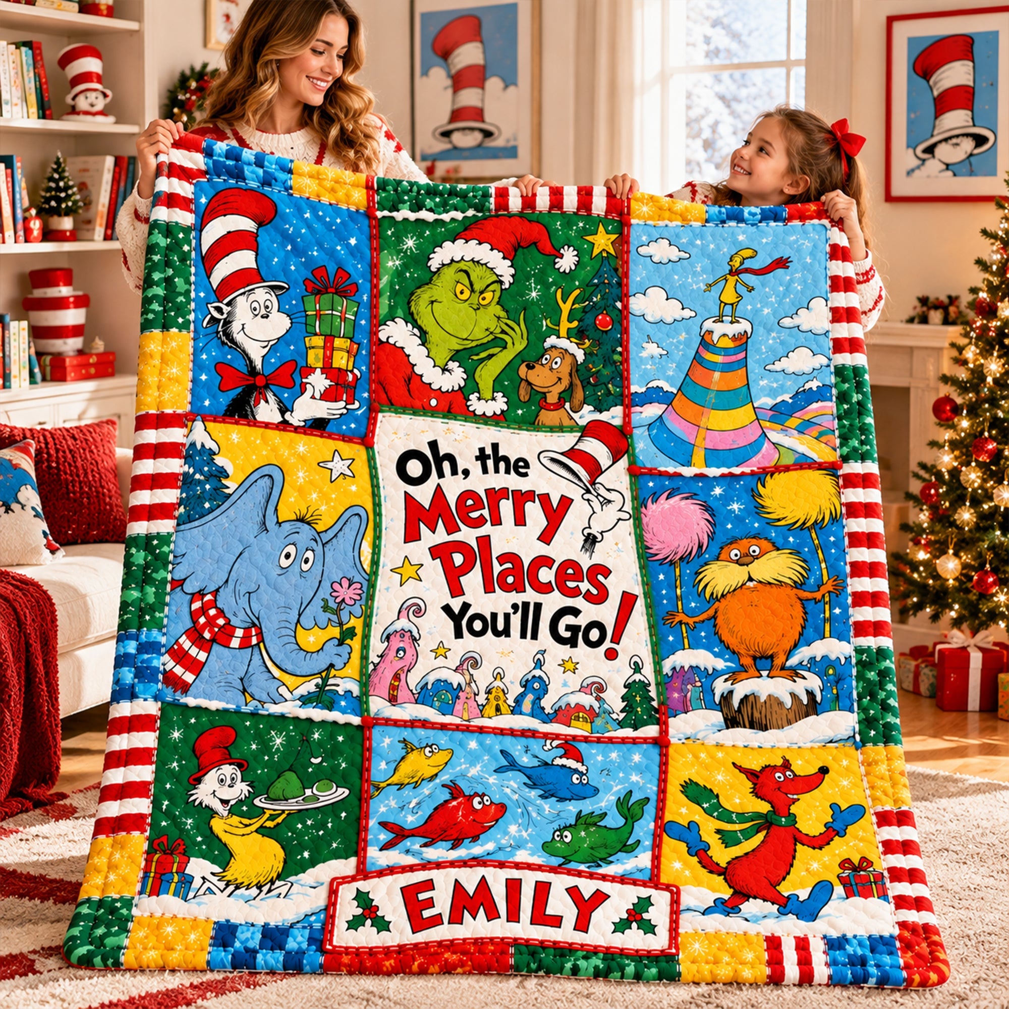 Oh, the Merry Places You'll Go! - Personalized Magical Movie Worlds Blanket for Movie Lovers Blanket PopCulturePrints