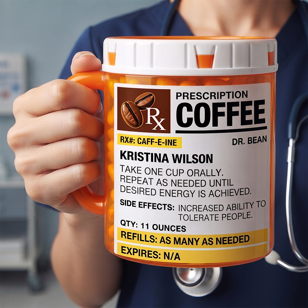 "Caffeine Prescription for Success" - Personalized Coffee Mug for Co-Workers