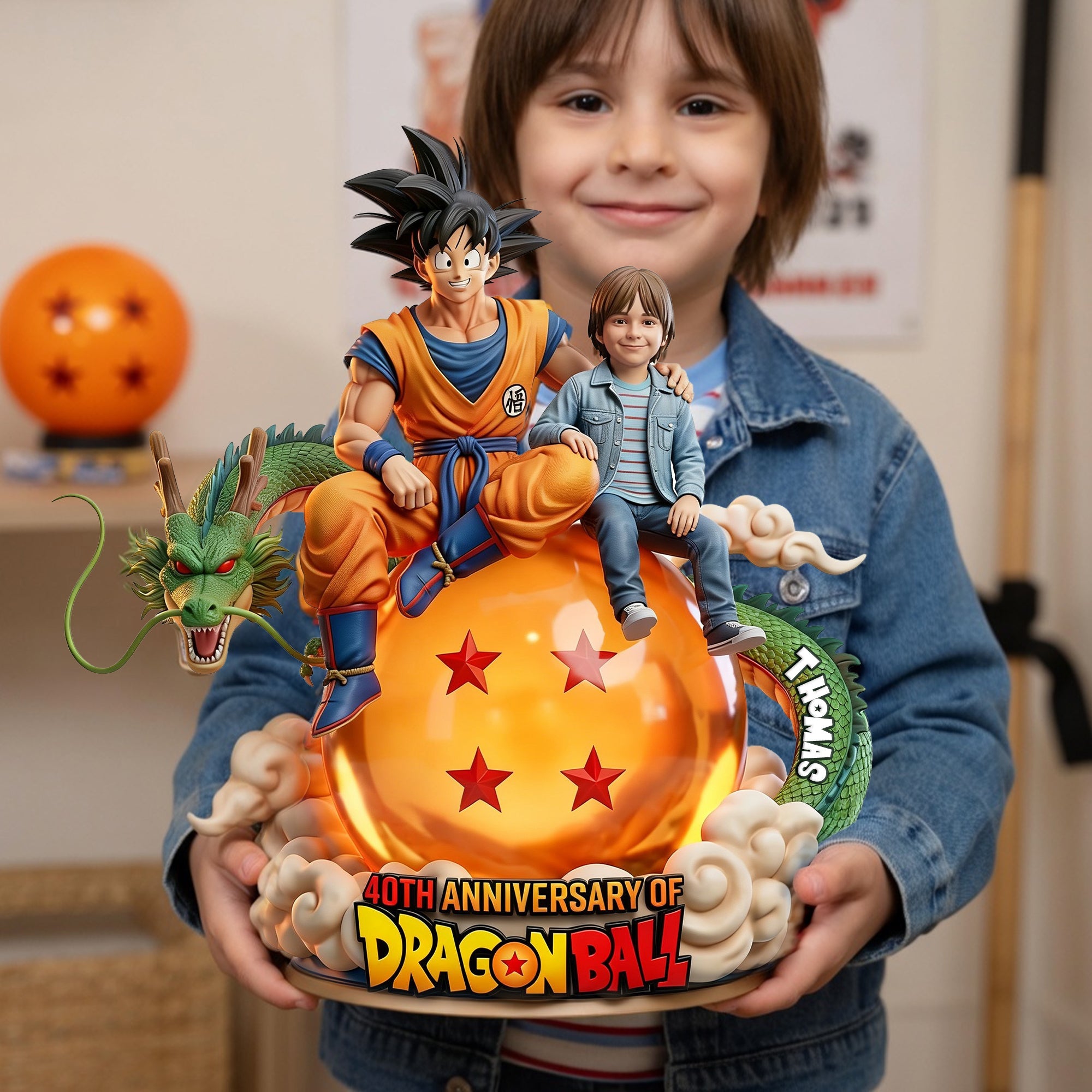 “Unlock Epic Adventures with the Dragon Balls!” - Celebrating 40 Years of Epic Power Battles - Personalized Custom Photo Gift Shaped Plaques PopCulturePrints
