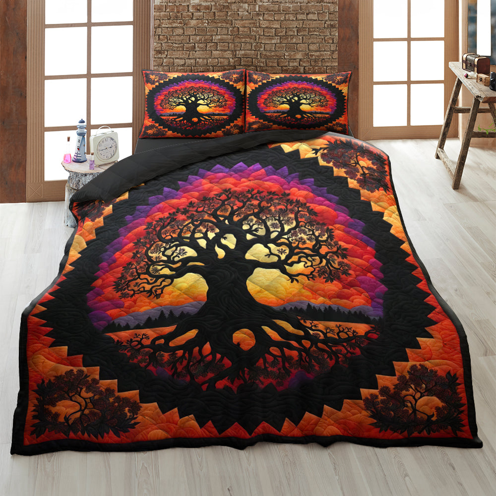 Tree of Life Quilt Bed Set - Vibrant and Meaningful Bedding Blanket PopCulturePrints