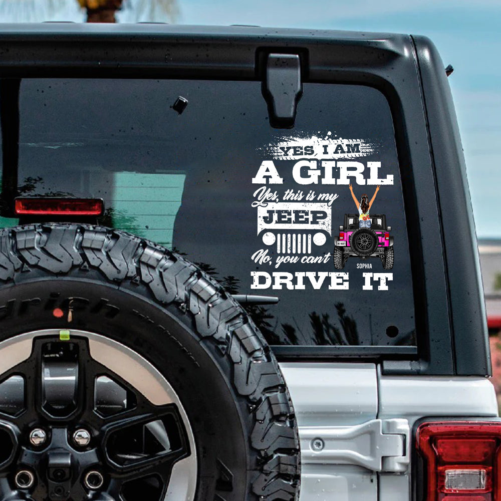 Personalized Girl's Jeep Car Window Decal