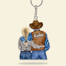 Load image into Gallery viewer, Customized Cowboy Couple Keychain - Personalized Gift for Couples Keychains PopCulturePrints
