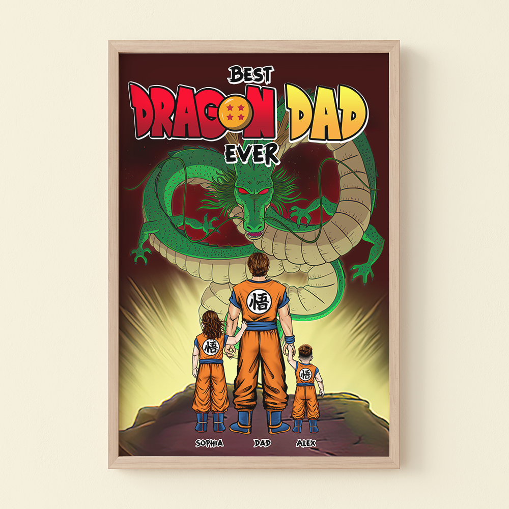 Best Dragon Dad Ever Personalized Canvas Print Poster & Canvas PopCulturePrints
