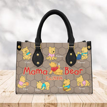 Load image into Gallery viewer, &quot;Celebrate Your Love with Custom Bear Designs&quot; - Personalized Leather Bag for Mom - Ideal Gift for Mother&#39;s Day, Grandma &amp; More Leather Bag PopCulturePrints
