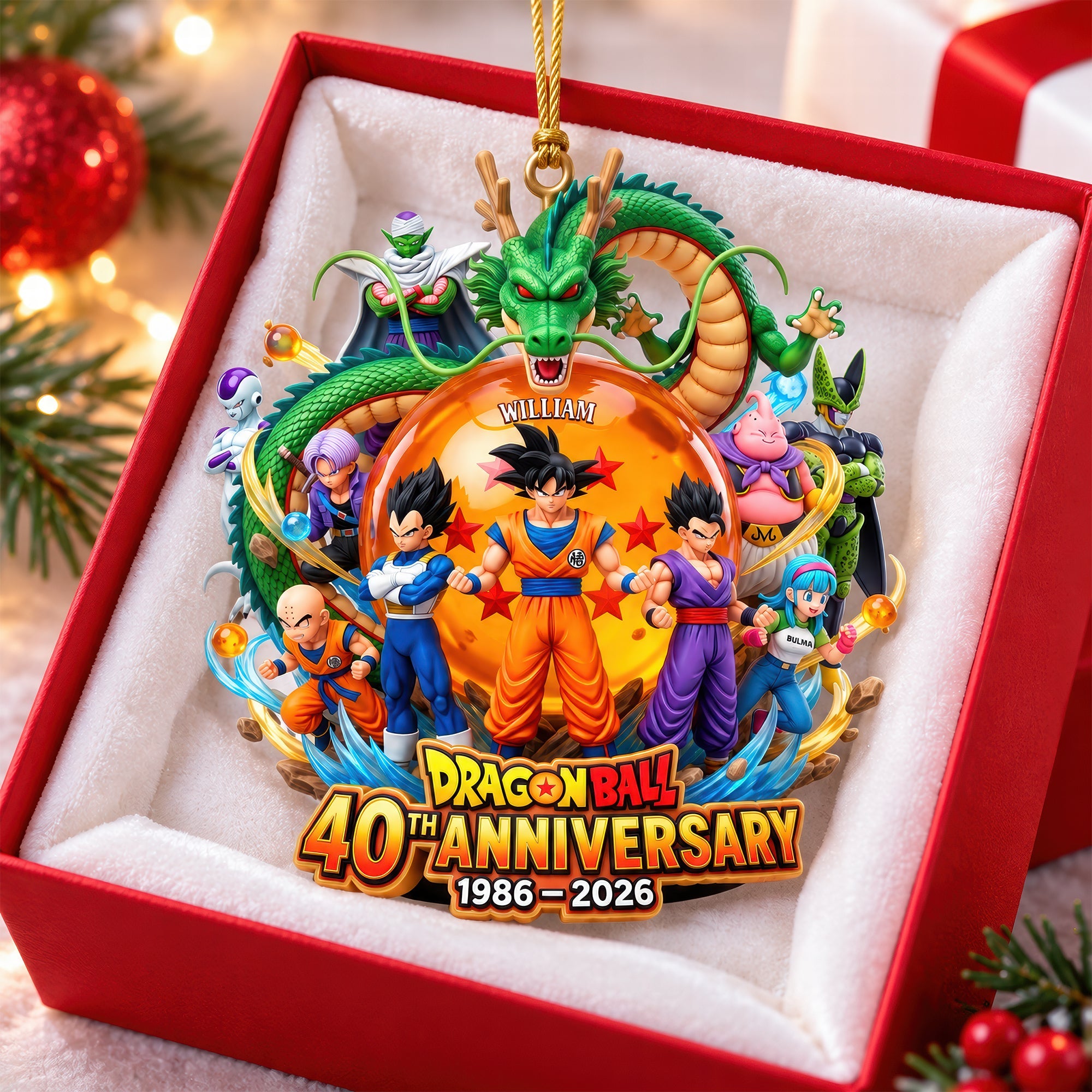 Celebrating 40 Years of Adventure - Personalized Dragon Ball Acrylic Ornament - Perfect Gift for Fans Ornament PopCulturePrints