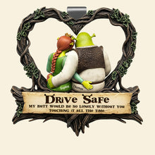 Load image into Gallery viewer, Drive Safe, My Butt Would Be So Lonely Without You - Naughty Green Couple Car Visor Clip Car Visor Clip PopCulturePrints
