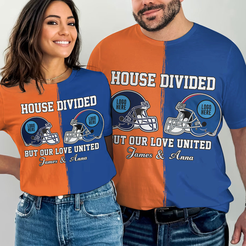House Divided Football Couple Shirts | Personalized Valentine's Day Gifts AOP Products PopCulturePrints