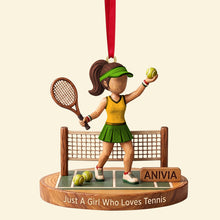 Load image into Gallery viewer, Just A Girl Who Loves Tennis - Personalized Christmas Ornament for Tennis Lovers
