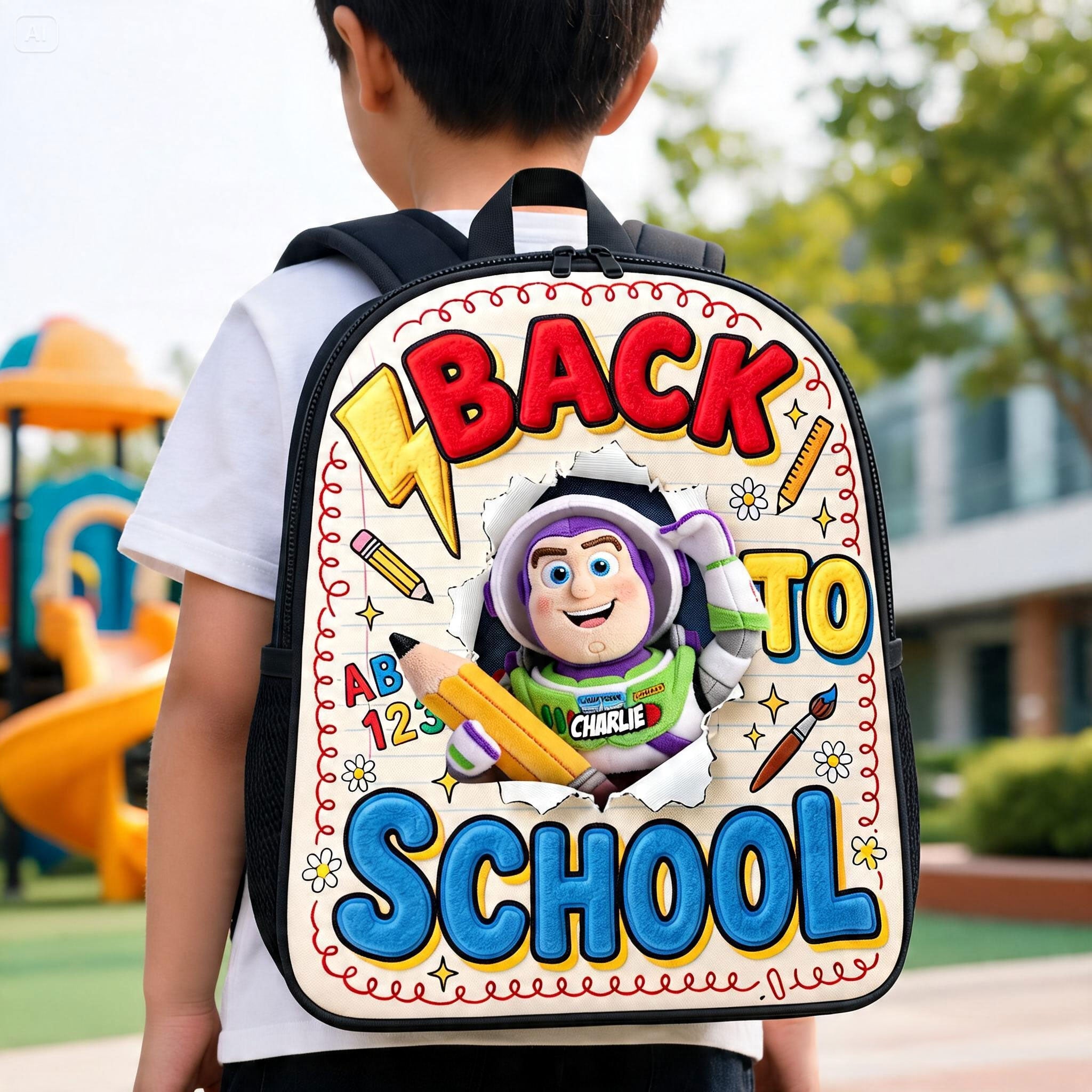 “Blast Off into Fun!” - Playful Friends Backpack, Customizable Gift for Kids