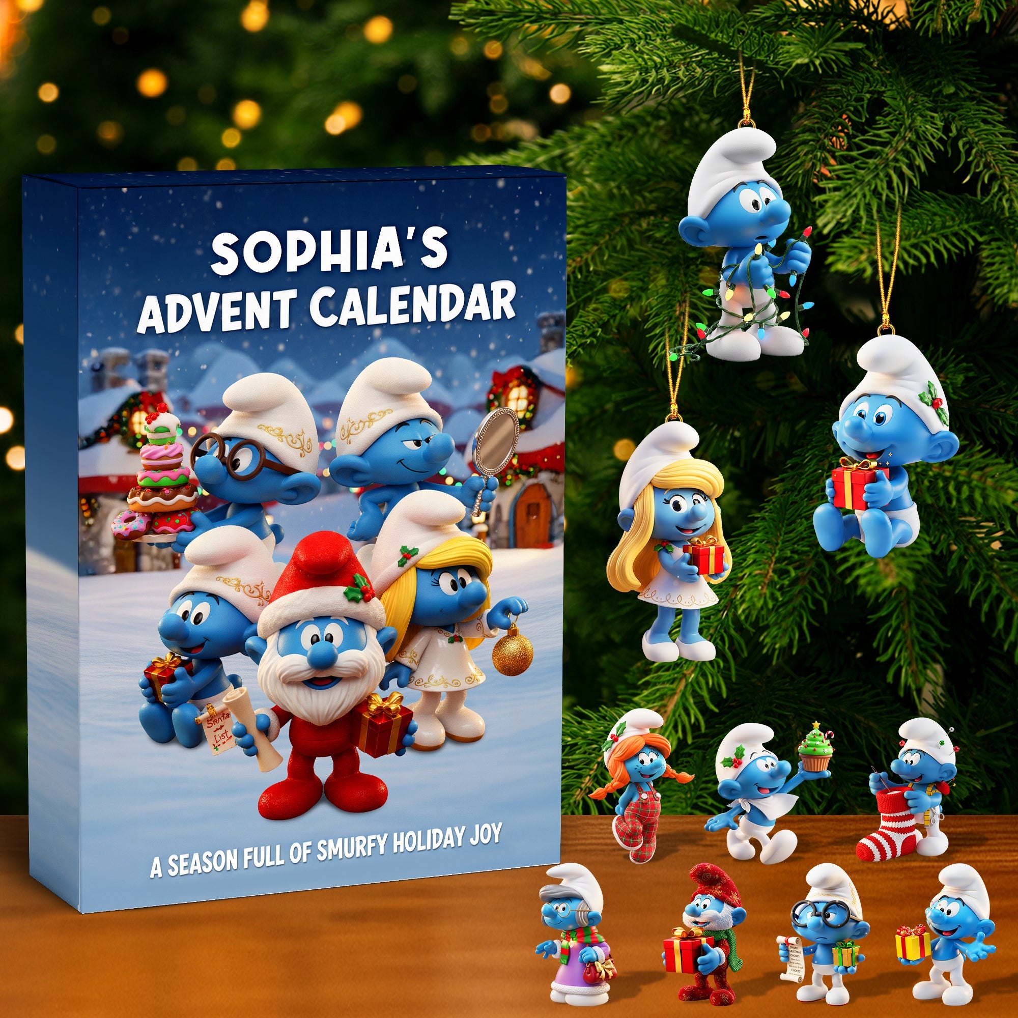 Sophia's Advent Calendar – A Smurfy Season of Joy | Personalized Christmas Gift Advent Calendar PopCulturePrints