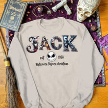 Load image into Gallery viewer, Personalized Movie Fan Christmas Sweatshirt - Nightmare Before Christmas Theme
