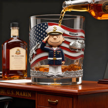 Load image into Gallery viewer, Salute to Service: Personalized Military Forces Veteran Drinking Glass Glass PopCulturePrints
