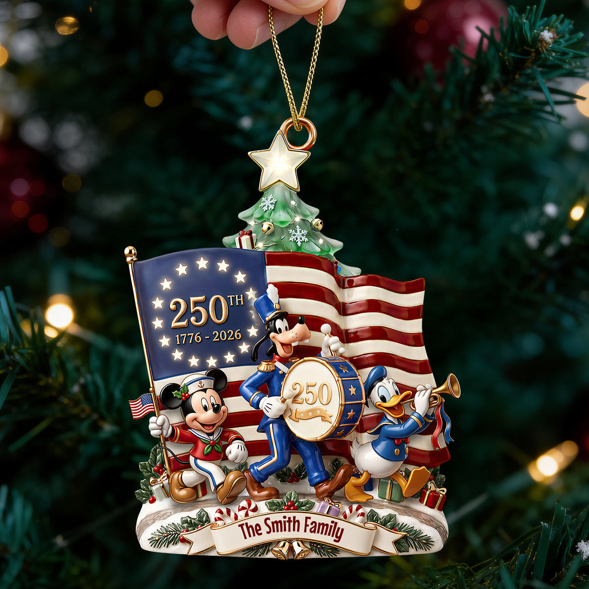 Celebrate American Pride with this Personalized Christmas Ornament - Perfect Gift for Patriots Ornament PopCulturePrints