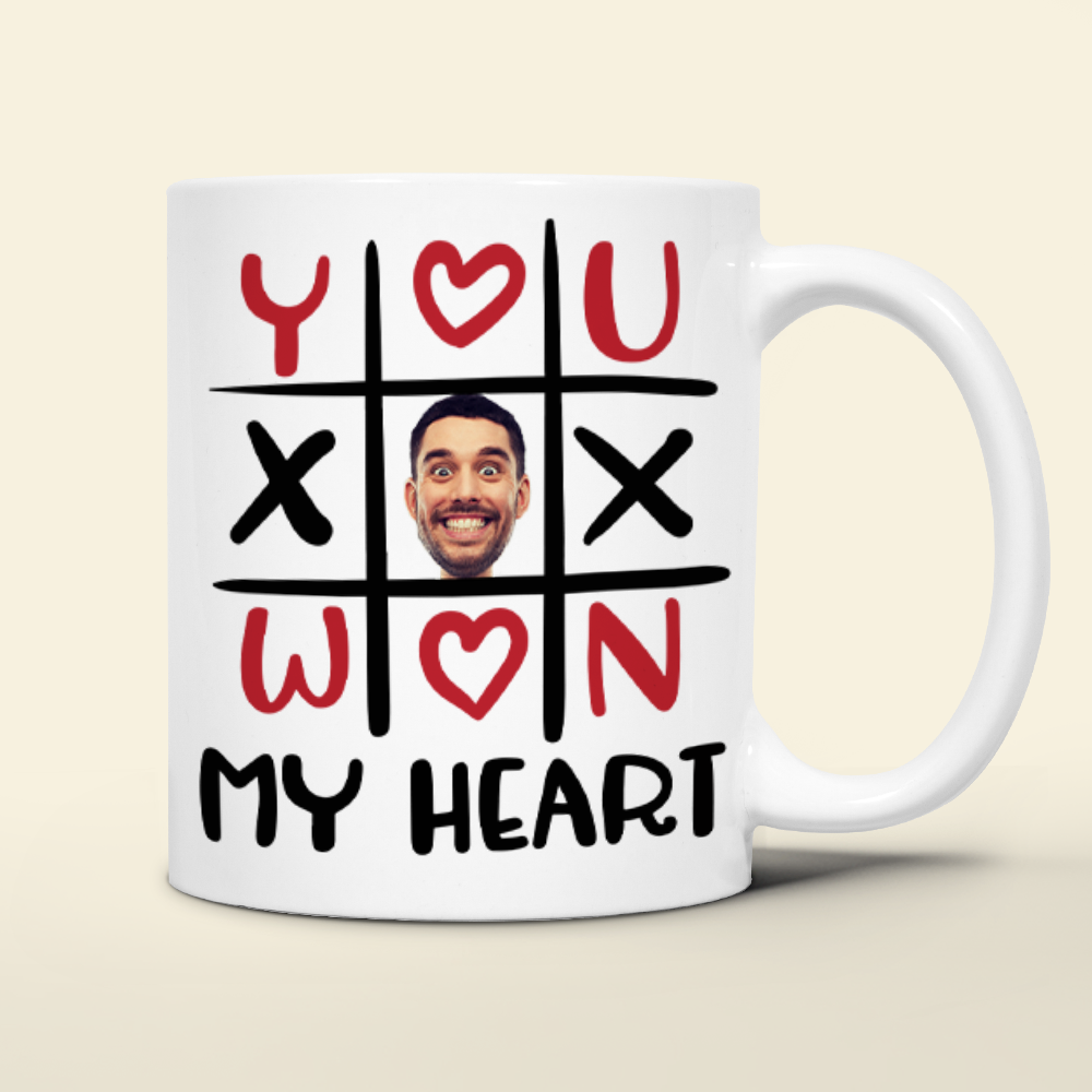 Personalized Tic Tac Toe Mug for Couples - You Won My Heart Coffee Mug PopCulturePrints