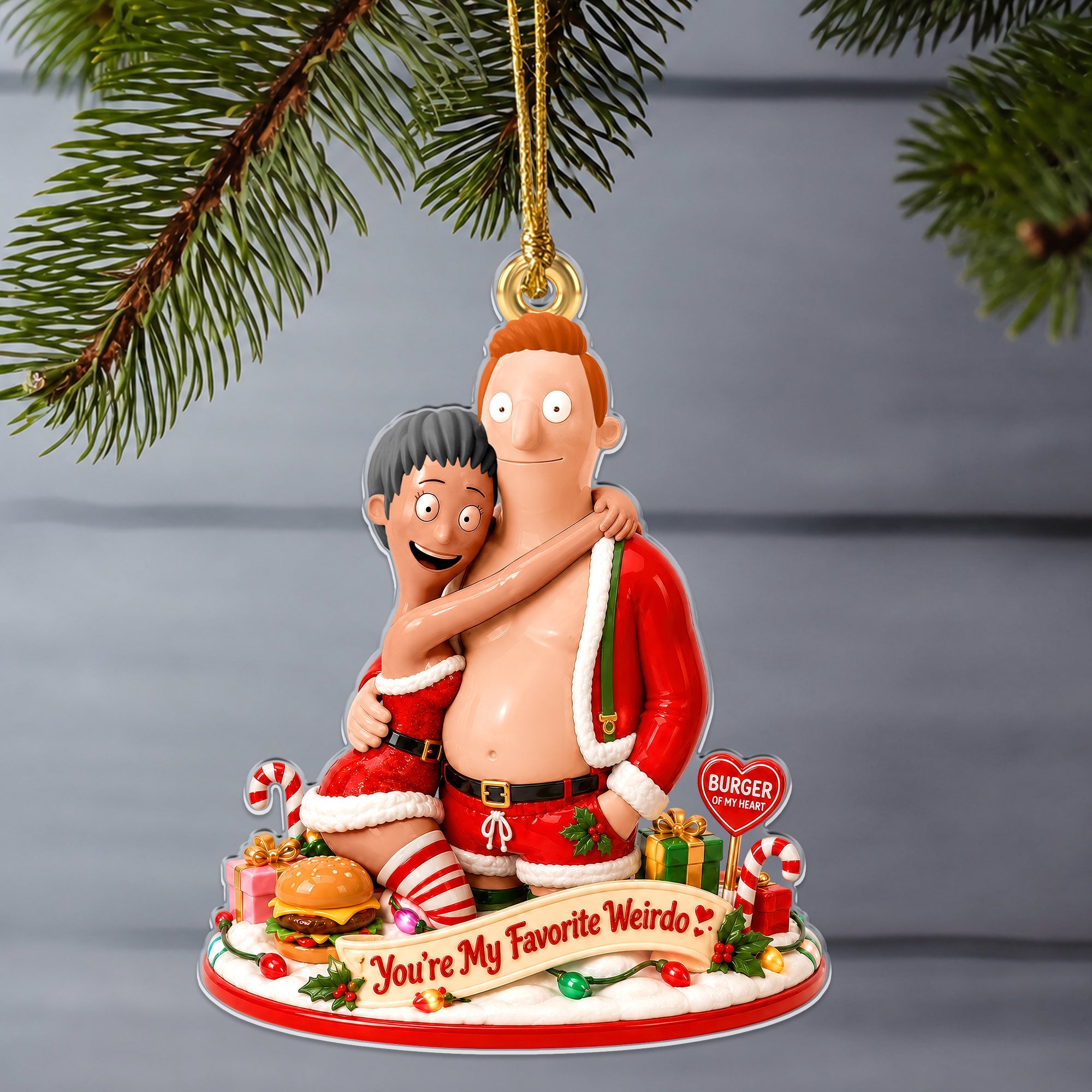 You're My Favorite Weirdo - Personalized Acrylic Ornament for Couples | Unique Christmas Gift
