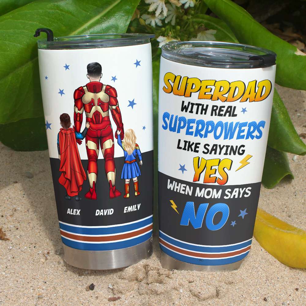 Superdad Personalized Tumbler - Hero Design for Father's Day