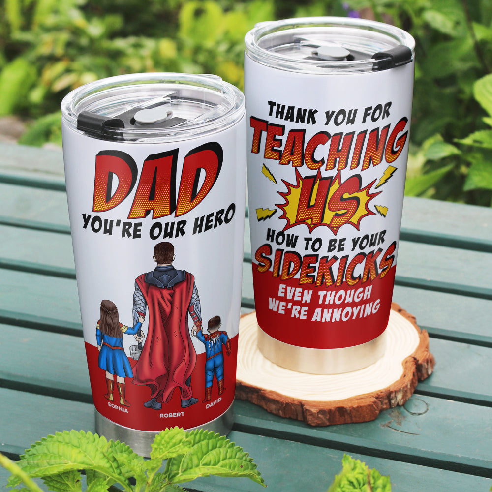 Hero Dad Personalized Tumbler - Custom Gift for Father's Day